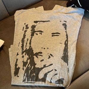 Screen printed Bob Marley Gray Short Sleeve Shirt